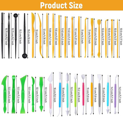 32Pcs Clay Sculpting Tools, Polymer Clay Art Tool Set Cake Decorating Hand Tools, DIY Plastic Pottery Tool Kit for Embossing Fondant Crafts
