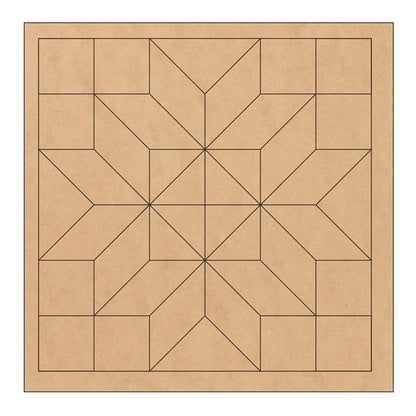 Unfinished Floral Barn Quilt Square Wooden Sign, Country Decor Canvas Quilts Blocks (9 inches, Diamond Flower)