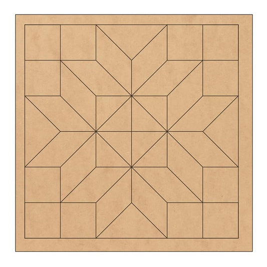 Unfinished Floral Barn Quilt Square Wooden Sign, Country Decor Canvas Quilts Blocks (9 inches, Diamond Flower)