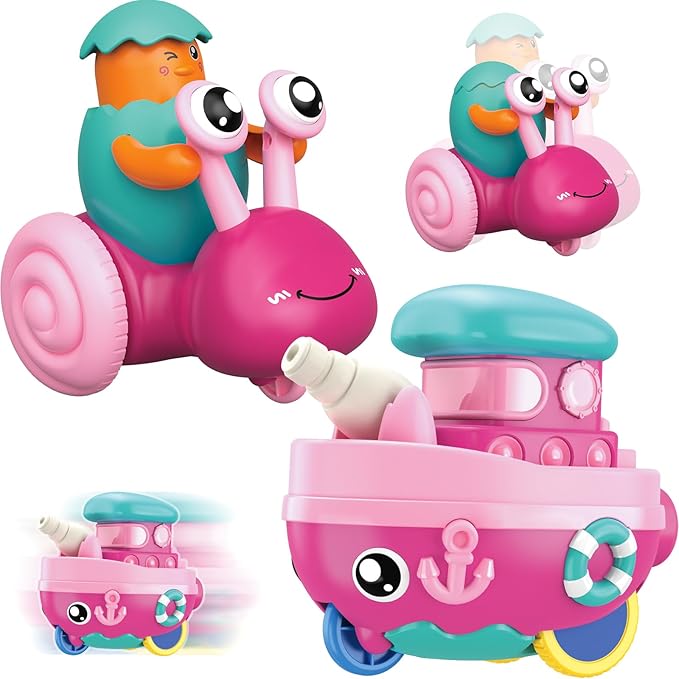 Toddler Toys for 1 Year Old Girl,Press to Go Car Baby Toys 6-12-18 Months,1 Year Old Girl Gifts Push Toy Cars for Toddlers 1-3,1 2 3 4 Year Old Boy Girls Toys First Birthday Gifts Christmas Boat
