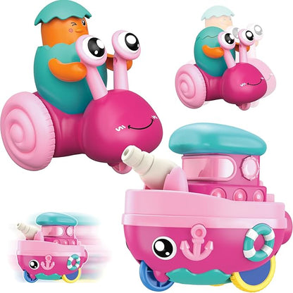 Toddler Toys for 1 Year Old Girl,Press to Go Car Baby Toys 6-12-18 Months,1 Year Old Girl Gifts Push Toy Cars for Toddlers 1-3,1 2 3 4 Year Old Boy Girls Toys First Birthday Gifts Christmas Boat