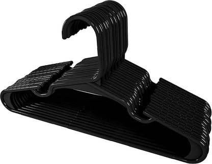 Utopia Home 20 Pack Kids Hangers - 11.5 Inch Plastic Baby Hangers for Closet - Childrens Hangers for Clothes & Infant Hangers for Closet - Ideal for Everyday Standard Use (Black)