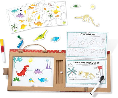 Melissa & Doug Natural Play: Play, Draw, Create Dinosaurs Drawing Activity Set & Magnet Kit - Reusable Mess-Free Travel Activity