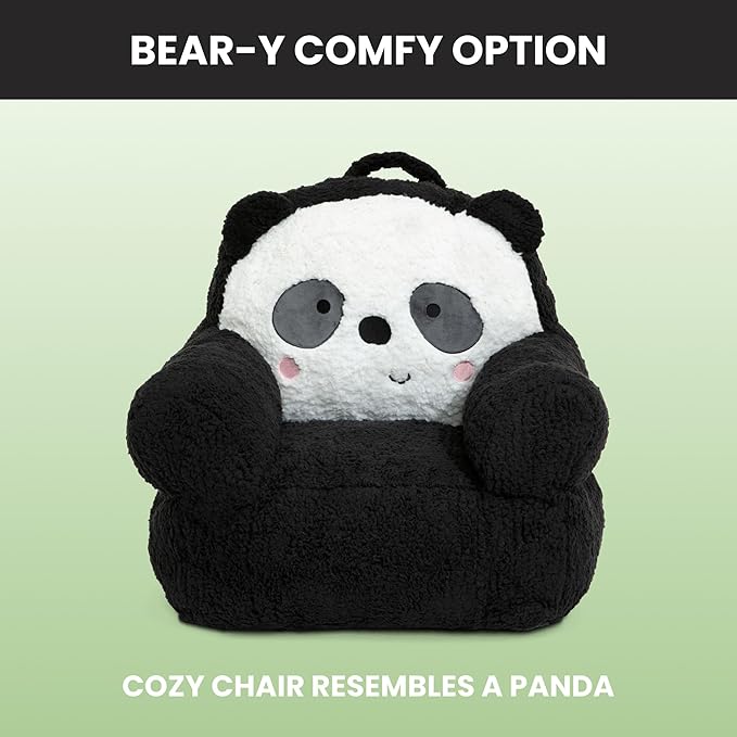 Delta Children Panda Cozee Buddy Chair, Black/White