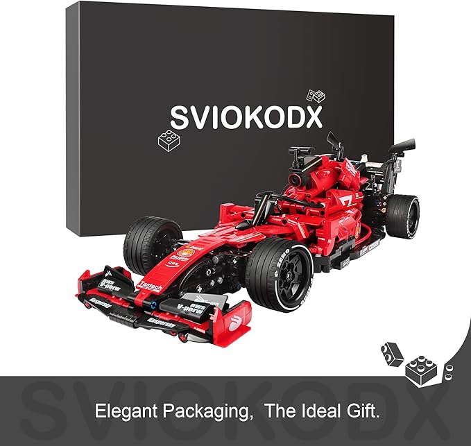 F1 Racing car technic Building Sets,Formula 1 Model Cars ，1：12 MOC Sports car Building Blocks,Collectible Kits for Kids 8+ and Adults (red)(1392 Pieces Bricks)