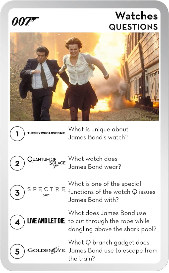 Top Trumps James Bond Movie Trivia Ggame: Quiz Games - Trivia Quiz - Kids Games - Games for Adults - Great Travel Games and Road Trip Games - Trivia Outdoor Games 2+ Players