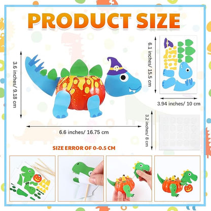 30 Sets Thanksgiving Pumpkin Decorating Craft Kits DIY Dinosaurs Pumpkin Decorating Dinosaurs Pumpkin Sticker Craft Gift Craft for Thanksgiving Party Supplies Party Favors