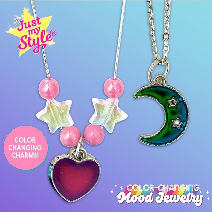 Just My Style Color-Changing Mood Jewelry Making Kit, Bracelet & Necklace Making Kit, Arts & Crafts Kit for Girls & Boys Ages 6-10