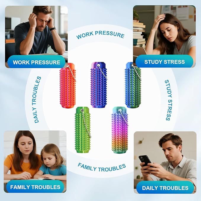 5PC Little Ouchies Fidget Toys Adults, Pain Stim Fidget Anxiety Relief Pain Stim Pocket Sensory Toys for Anxiety and Stress Reduction,Portable Travel Stress Relief Keychain