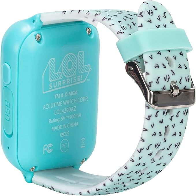 Accutime Kids LOL Surprise Light Blue Educational Touchscreen Smart Watch Toy for Girls, Boys, Toddlers - Selfie Cam, Learning Games, Alarm, Calculator, Pedometer & More (Model: LOL4299AZ)