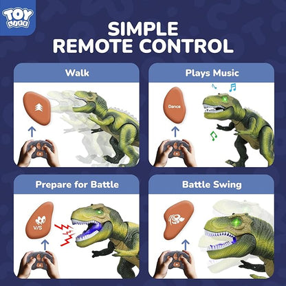 STEAM Life Remote Control Dinosaur Toys,Robot Walking & Dancing Dinosaur with Light and Realistic Roaring Sound, Electronic Steam Toy, Birthday Gift for Kids
