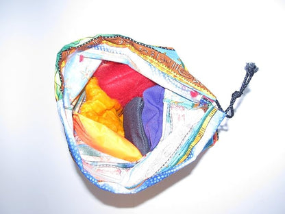 Square 4" Bean Bags, Two Each, red, Orange, Yellow, Green, Blue, and Purple with Drawstring Storage Bag, Direct from USA Manufacturer