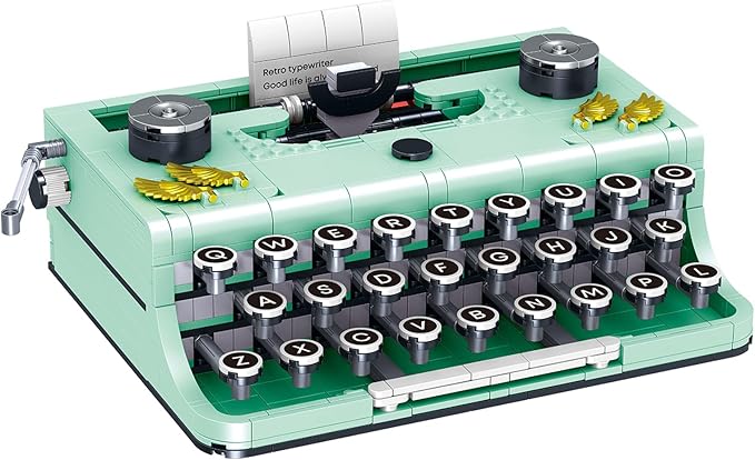 Ideas Retro Typewriter Building Set for Adults, 820PCS Classic Retro Series Typewriters Toys Model Best Nostalgic Gift
