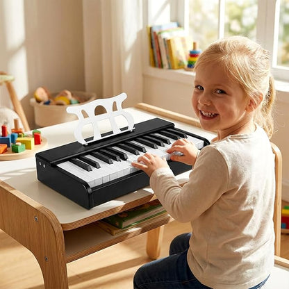 HONEY JOY Wooden Kids Keyboard Piano, 30 Keys Digital Electronic Piano for Kids, Early Learning Educational Musical Instrument, Baby Music Toy for 3+ Years Old Toddlers Boys Girls (Black)