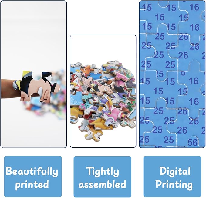 Minnie Mickey Puzzles for Kids Ages 4-8 60 Pieces Puzzles for Kids Ages 3-5 Mickey Mouse Puzzles for Girls and Boys Toys Jigsaw Puzzles in a Metal Box Educational Puzzles (Minnie Mickey 0687)