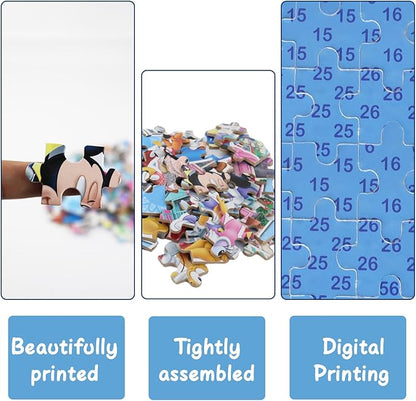 Minnie Mickey Puzzles for Kids Ages 4-8 60 Pieces Puzzles for Kids Ages 3-5 Mickey Mouse Puzzles for Girls and Boys Toys Jigsaw Puzzles in a Metal Box Educational Puzzles (Minnie Mickey 0687)