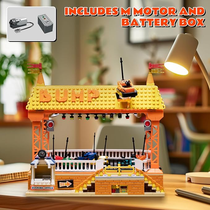 Bumper Cars Building Set, Amusement Park Bumper Friends Cars, Large STEM Educational Model Kit for Kids and Adults, Perfect Birthday, 1840 Piece