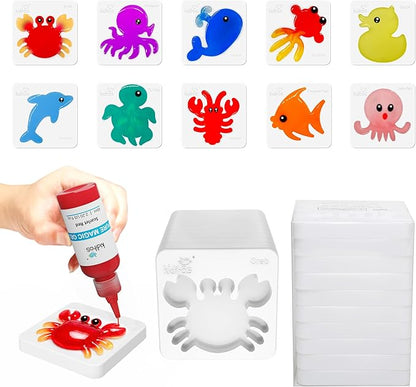 Kiditos Magic Water Elf Powder Refill 5 Packs+Sea Creatures Mold Set
