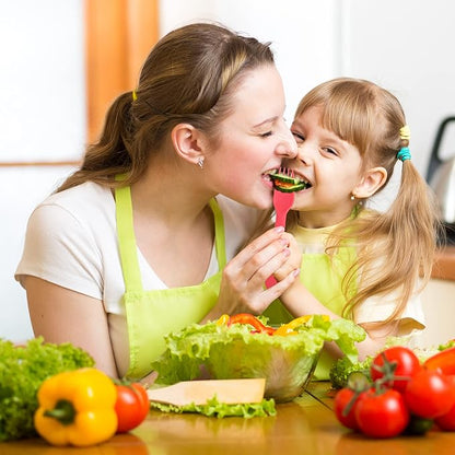 Jawbush 16 Pcs Kids Utensils Set, Plastic Kids Forks and Spoons Set, Reusable Toddler Utensils Kids Silverware Cutlery Set, Durable Flatware Set for Lunch Box, Easy to Use for Kids and Adults,BPA Free