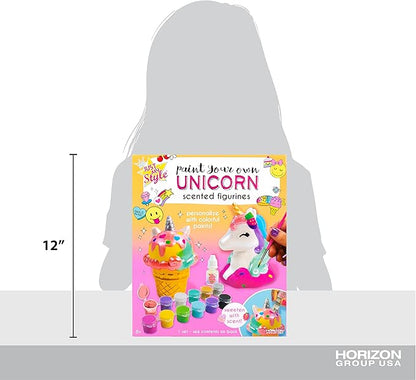 Just My Style Paint Your Own Scented Unicorn Figurines – Paint Your Own Waterless Ceramic Diffuser – Paintable Scented Unicorn Figurines – Customize with Pearlized Paints, Glitter & Sweet Scents