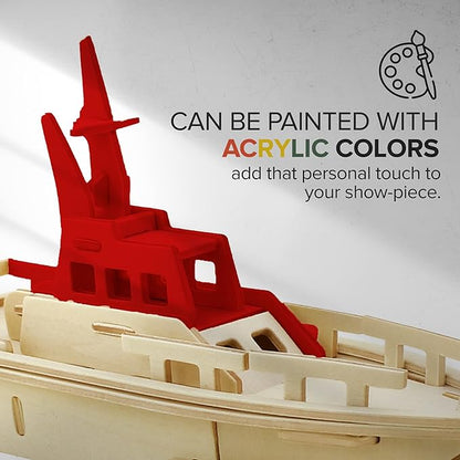 Hands Craft DIY 3D Wooden Puzzle – 6 Assorted Transportation Bundle Pack Set Brain Teaser Puzzles Educational STEM Toy Adults and Kids to Build Safe and Non-Toxic Easy Punch Out Premium Wood JP2B3