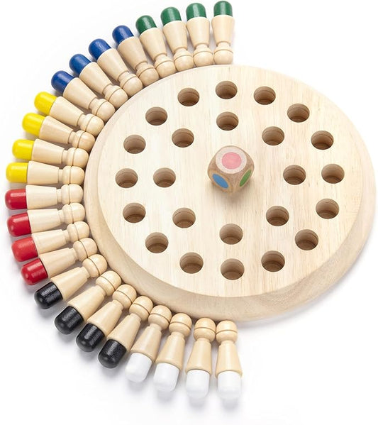 Wooden Memory Chess Matching Game: Family Board Games for Kids and Adults, Montessori Preschool Learning Educational Toy for Toddler 3 4 5 6 7 8+ Year Old, Birthday Gift for Boy Girl