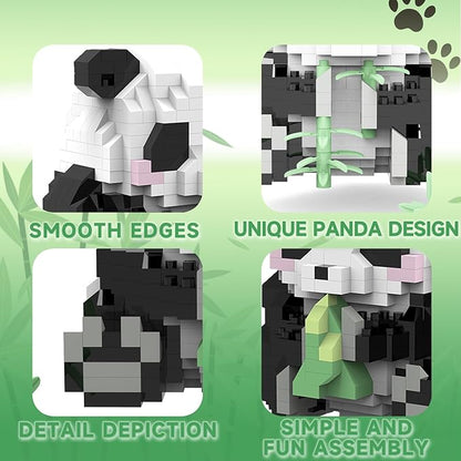 Mini Panda Building Blocks, 2 in 1, Party Favors- Micro Blocks Panda Toy for Kids 12 13 14 15 16+, Mini Blocks Building Sets for Adults, Easter/Birthday for Teens(606 PCS)
