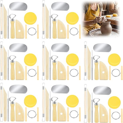 64Pcs Clay Sculpting Tools Kit, Ceramic Clay Ball Stylus Dot Painting Tools, Air Dry Clay Tools Set for Carving, Dotting, Embossing, Shaping, Molding, Pottery Crafts, Nail Art, Rhinestone, Rock