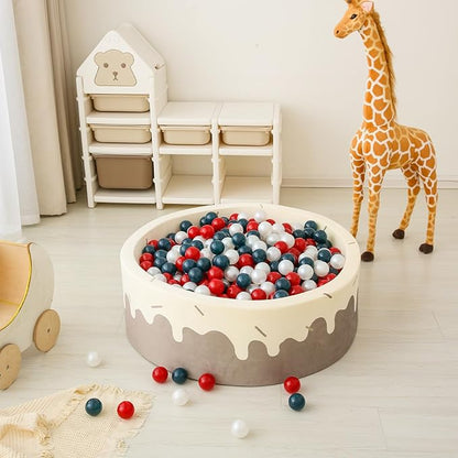 GOGOSO Balls for Ball Pit 100 Count and Long-Lasting Play Balls for Endless Entertainment at Indoor Playgrounds and Playrooms, Red+Green+Pear White