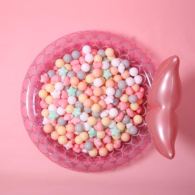 GOGOSO Ball Pit Balls,Plastics Balls for Ball Pit, Stars Hearts Shape for PastelBall for Toddlers Kids
