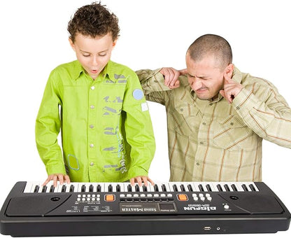 LeeQee Digital Keyboard Piano for Kids & Beginners, 61 Keys Multifunction Electric Piano Keyboard with Microphone, Educational Instrument Musical Toy for 3-12 Years Old Boys Girls (Black)