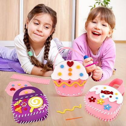 Fudragtn First Sewing Kit for Kids, Learn to Sew for Girls， My First Sewing Kit， Kids' Arts and Crafts Project， Candy Theme Party， Creative Activities for Kids， Candy Land Themed Classroom