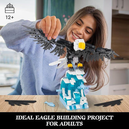 Ideas Eagle Animals Building Set, MOC Eagle Creative Bird Model, Creator 2 in 1 Animal Lover Owl Birds Kit Collectible Gifts Toys for Adults and Kids Age 12+ (1018 PCS)