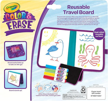 Crayola Color & Erase Drawing Board for Kids, Travel Coloring Kit, Drawing Toy, Toddler Coloring Set, Gift for Kids, 3+