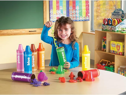 Learning Resources Rainbow Sorting Crayons - 56 Pieces, Ages 3+ Kids Crayons, Early Color Recognition & Sorting, Toddler Sort and Stacking Toys