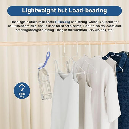 Wire Metal Clothes Hangers Bulk 50 Pack for Standard Size Suits, Coats, Shirts, Pants, Skirts, Space Saving, Non Slip,16 Inch 12 Gauge Ultra Thin, White