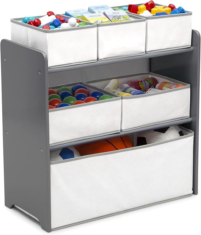 Delta Children 4-Piece Toddler Playroom Set, Grey/White