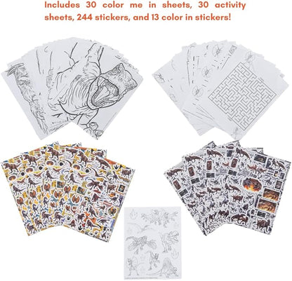 Innovative Designs Jurassic World Deluxe Activity Set for Kids with Carrying Tin, Coloring Sheets, Stickers, & Art Supplies, 500+ Pieces
