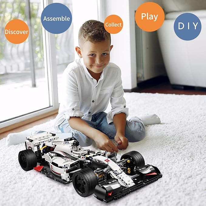 Mould King Technik Sports Car, Formula 1 Racing Car Building Blocks Kit, 1235 Pcs Collectible F1 Car Model Toys for Kids, Boys, Adult(Static Version)