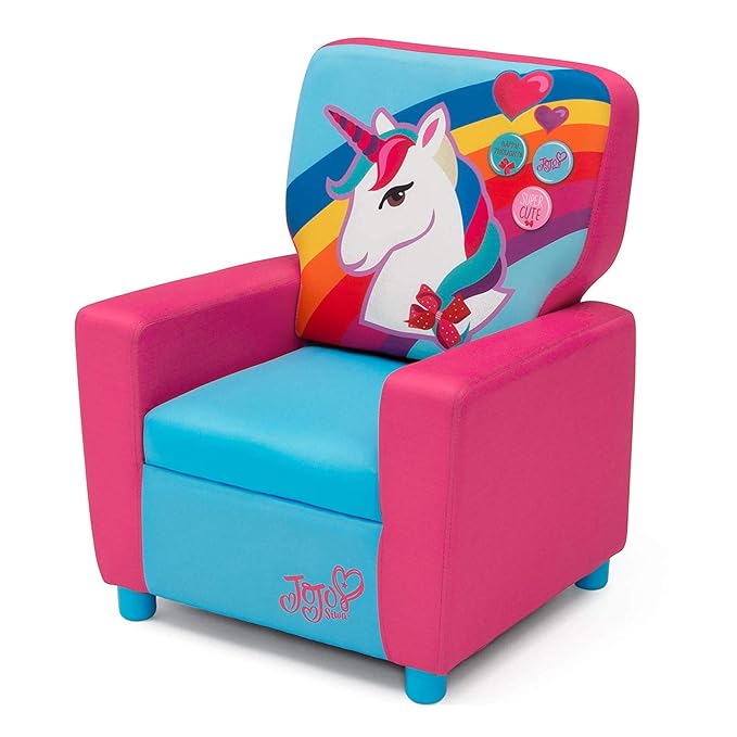 Delta Children High Back Upholstered Chair, pink and skyblue