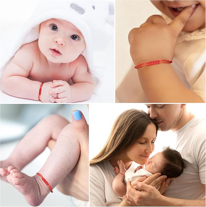 DAYANEY Red Bracelet for Women, Red String Bracelet for Protection as Girl Easter Basket Stuffers, Matching Jewelry for Couple, Christian Mens Good Luck Gifts Kabbalah Baby Braclets for Infant Kids