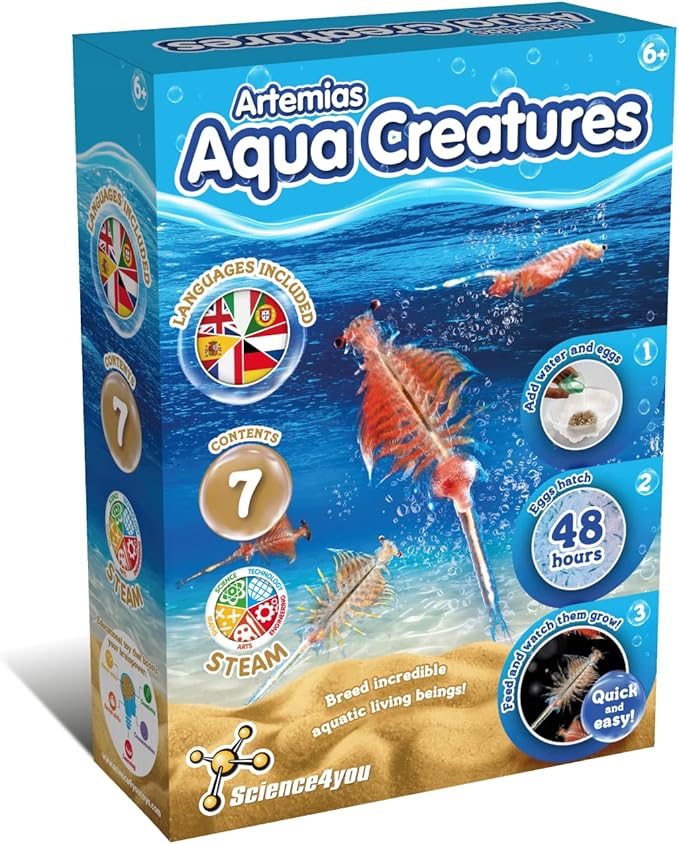 Science4you Artemias Aqua Creatures (Triops Family) - Aquatic Dragons Kit for Kids, Sea Creatures Aquarium + Aqua Monkey Dragon Eggs Included, Ecosystem, Toy and Gift for Kids Age 6 7 8 9 10+