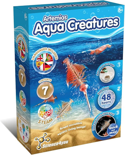 Science4you Artemias Aqua Creatures (Triops Family) - Aquatic Dragons Kit for Kids, Sea Creatures Aquarium + Aqua Monkey Dragon Eggs Included, Ecosystem, Toy and Gift for Kids Age 6 7 8 9 10+