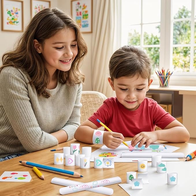 LovesTown 54PCS Slap Bracelets White, Party Slap Bracelets DIY Wrist Bands Bulk Blank Snap Band for Kids Birthday Party Favors School Crafts