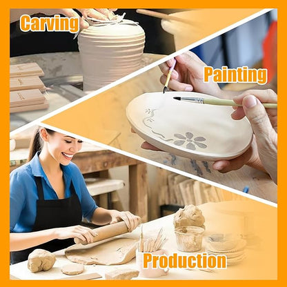10 Pcs Wooden Pottery Rolling Pin Guides Set,5 Sizes Clay Tools for Precise Clay Thickness Control,Ceramic Tools for Precise Polymer Clay Thickness Measuremen