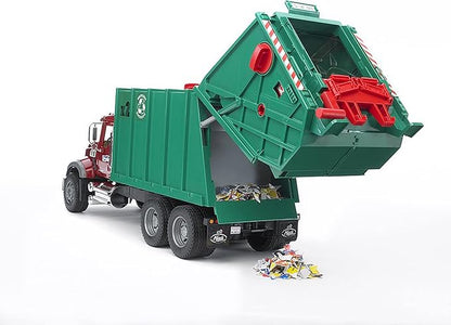 Bruder Mack Granite Garbage Truck (Ruby red-Green)