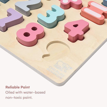 Childlike Behavior Premium Number Puzzles - 11" x 11", Chunky Board Puzzle for Toddlers and Kids 1-5 Years - Colorful, Educational Sorting Toy for Early Development - Ideal for Boys and Girls