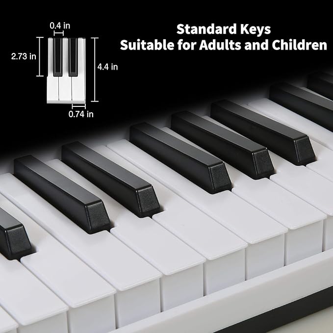 Hricane Keyboard Piano Lighted Keys for Beginner Adults Teens Kids, 61 Key Electronic Music Keyboard with Teaching Modes Powered by USB or Battery with LCD Display Microphone Headphone Jack
