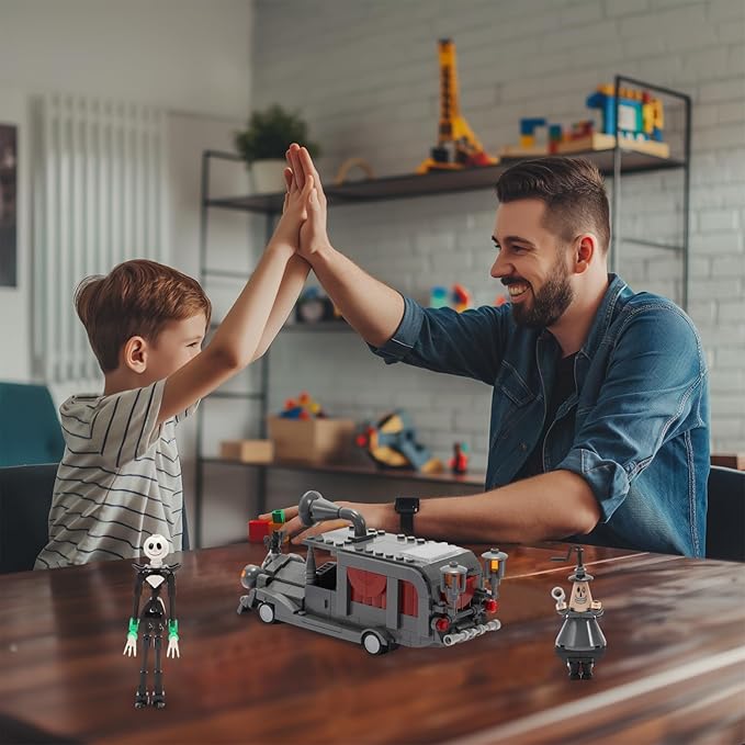 Horror Halloween Toy Building Set, Night Before Christmas Jack and The Mayor of Halloween Town, Mayor-Mobile, Creative Buildable Toy Kit Gifts for Movie Fans Friends Kids, 324PCS