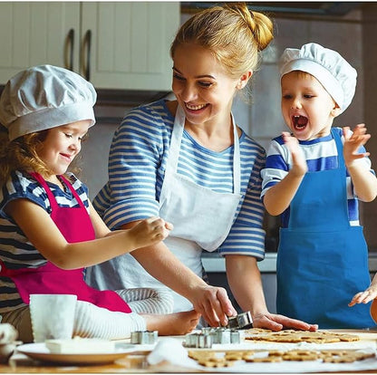 20Pcs Kids Chef Aprons Bulk, Child Aprons Art Aprons Set, Adjustable Children Kitchen Chef Aprons with 2 Pockets for Boys Girls Cooking Painting, 20 Color(L for 7-13 Age)